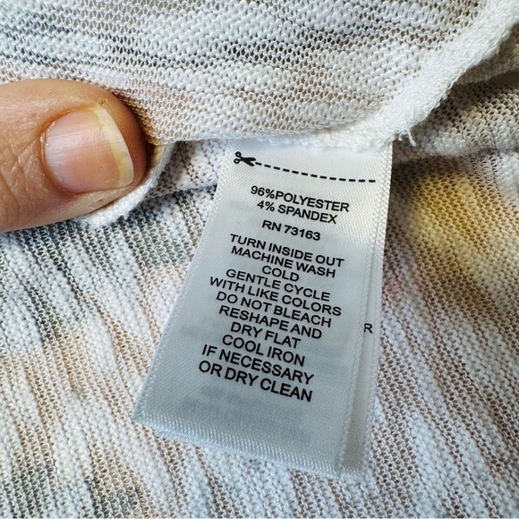 Cupio Purple and Cream Asymmetrical or Shark Bite Hem Long Sleeve Tunic Large - Picture 10 of 10